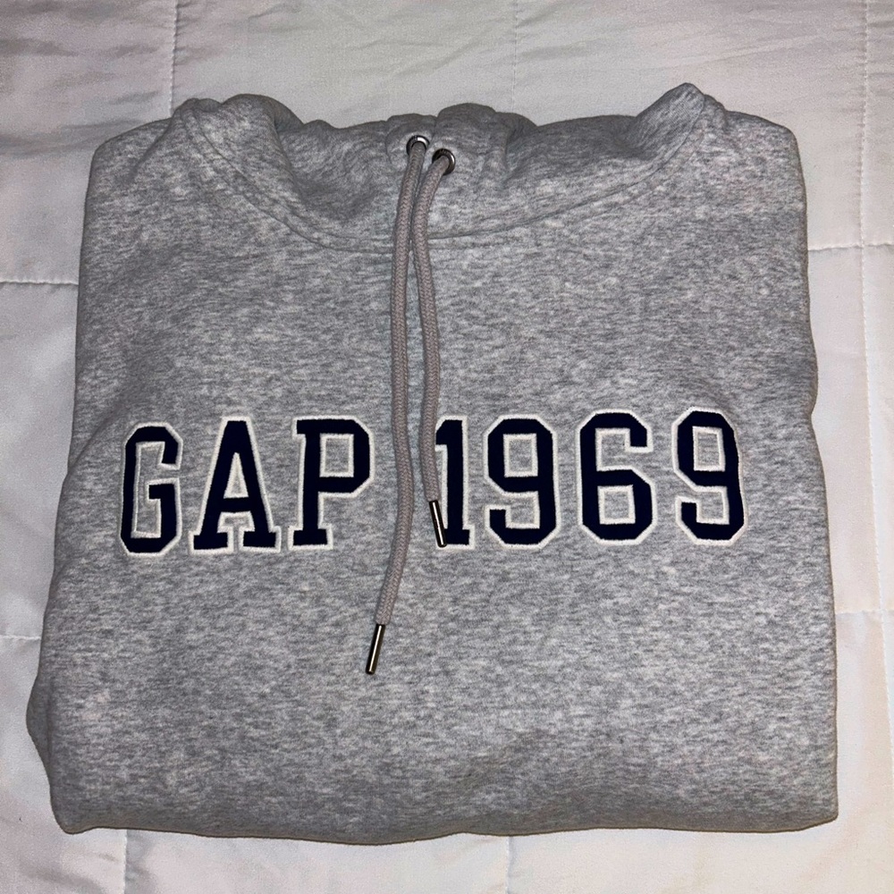 Gap 1969 Grey Varsity Inspired Logo Hoodie
